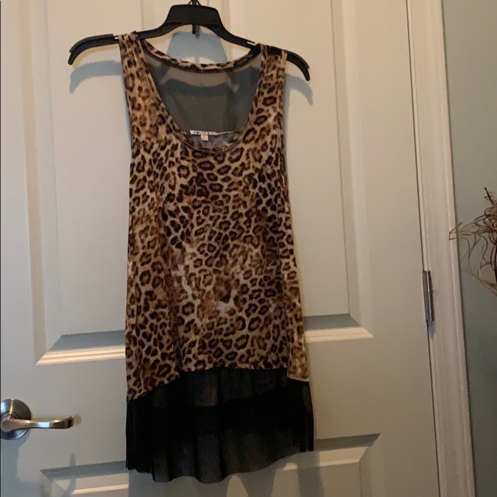 Leopard print hi-low tank